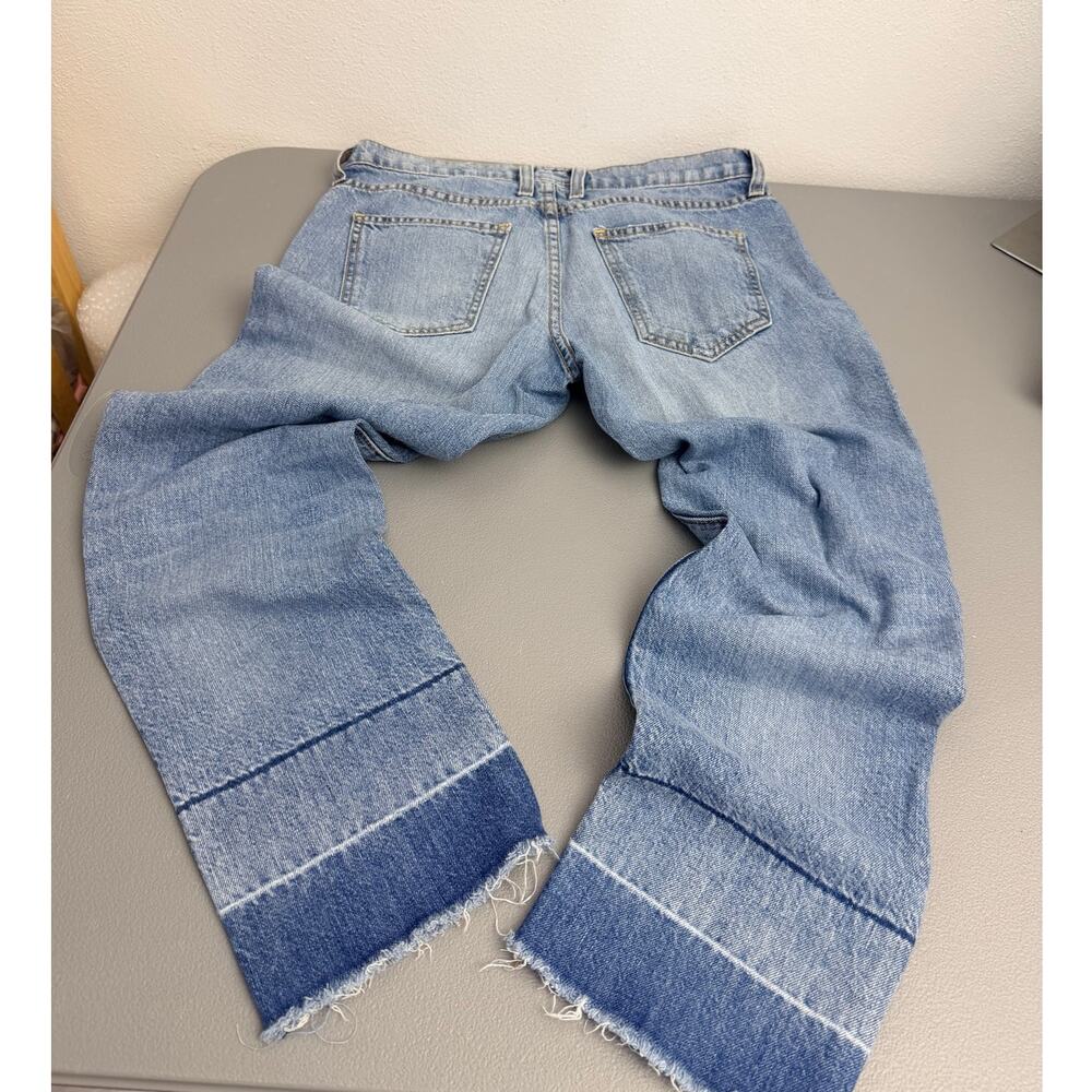 Free People The Fling Jeans 25 Distressed Button Fly Raw Hem Straight - Picture 3 of 10